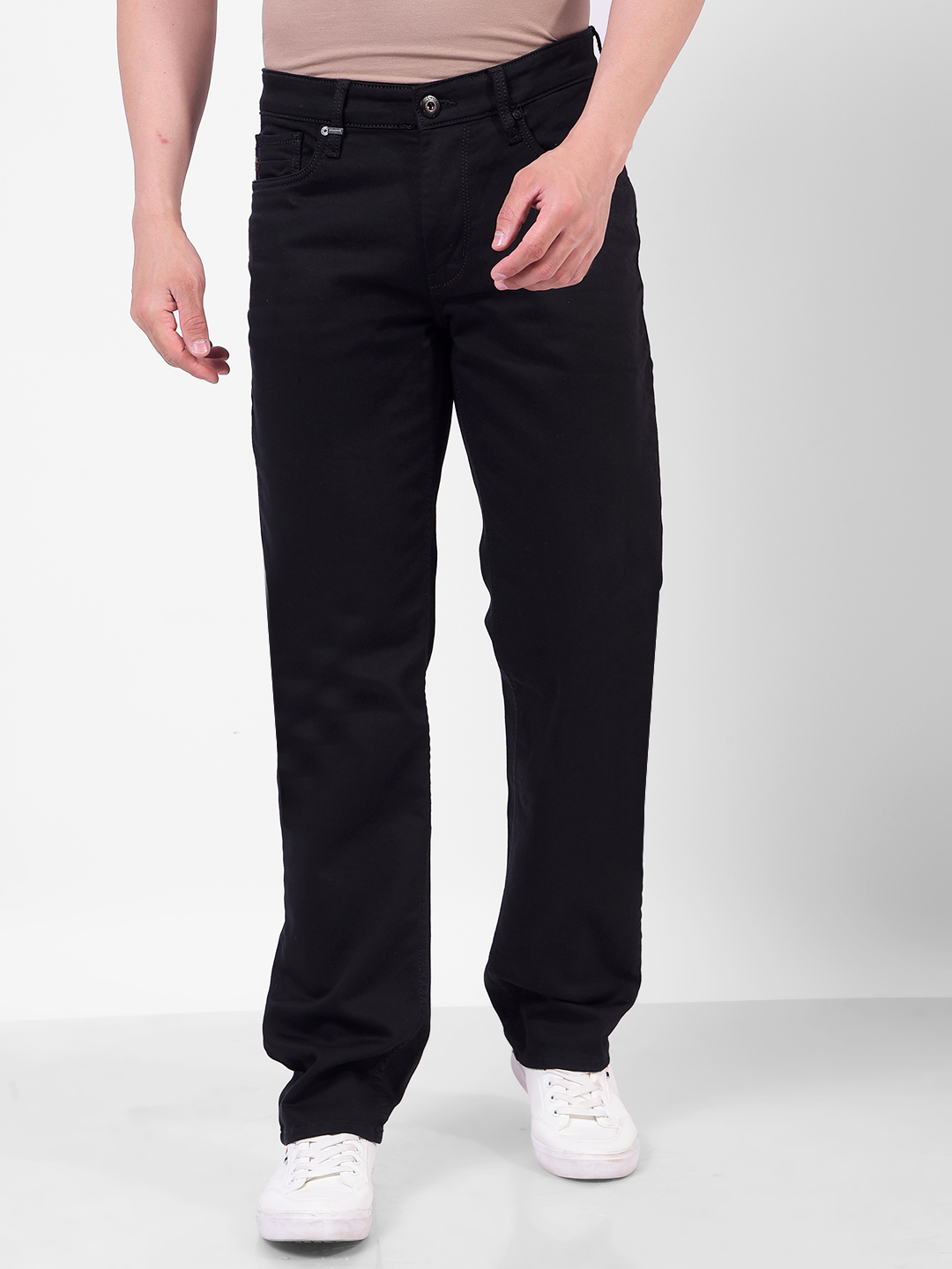 Numero Uno Men Black Regular Fit Sustainable Stretchsble Jeans